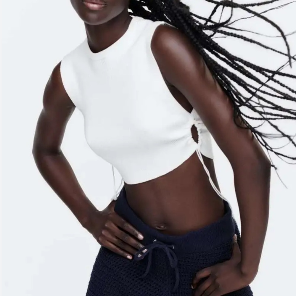 Zara cropped knit muscle top